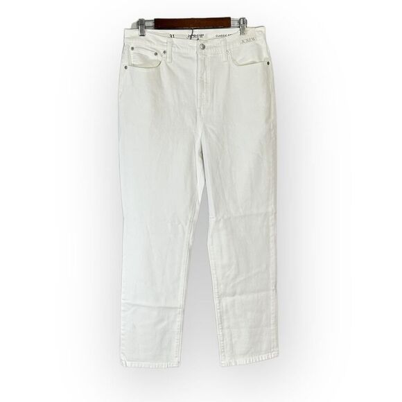 J.Crew Classic Straight Jeans Women's 31 White Slim High Rise Cotton Spandex NWT - Picture 3 of 13